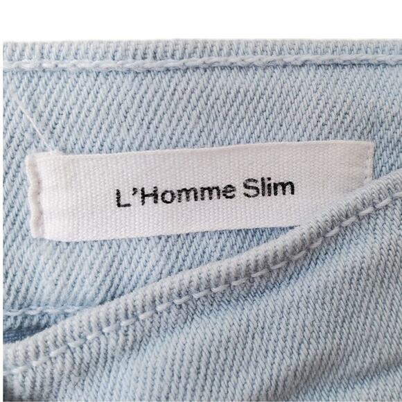 FRAME L'Homme Finn Slim Fit Jeans Light Comfort Stretch Men Sz 30x32 Flaw - Picture 4 of 12